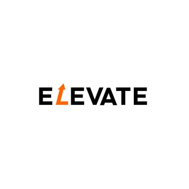 Metin logo simgesi vektör illüstrasyon tasarımını izole edilmiş siyah arkaplanı yükselt