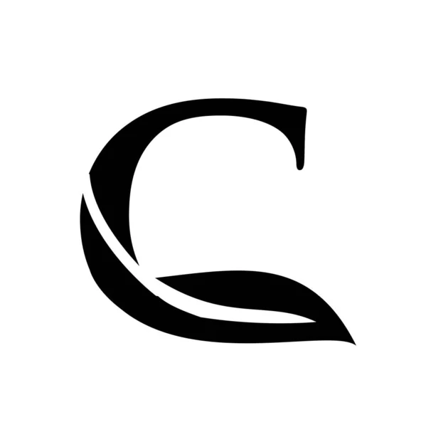 Lettre Majuscule Feuille Police Vectoriel Logo Icône Conception Isolé Fond — Image vectorielle