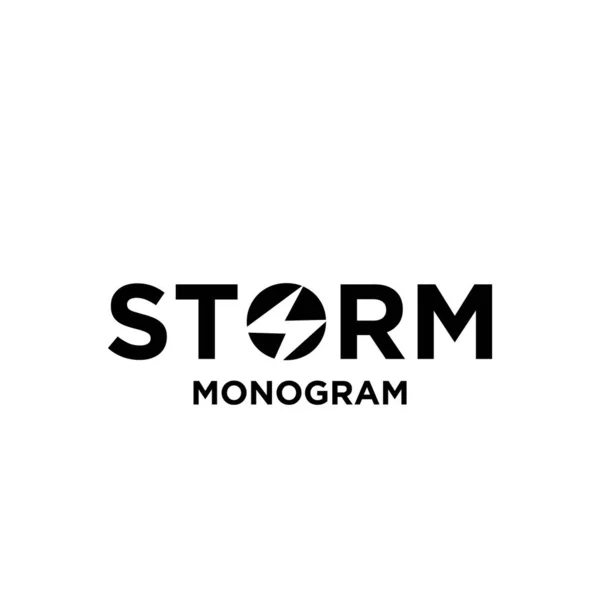 Storm Med Första Bokstaven Med Modifiering Som Åskvigg Vektor Logotyp — Stock vektor