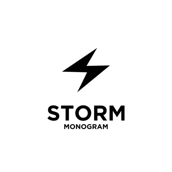 Storm Med Inledande Bokstav Vektor Logotyp Ikon Illustration Design Isolerad — Stock vektor
