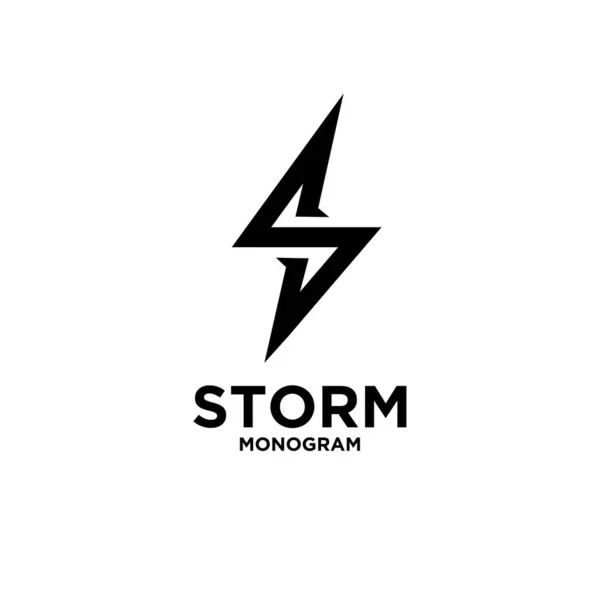 Tormenta Con Inicial Carta Vector Logotipo Icono Ilustración Diseño Aislado — Vector de stock