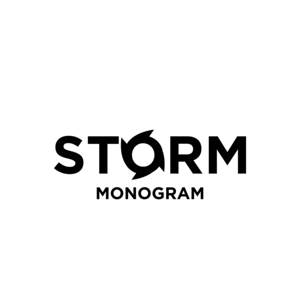 Storm Met Beginletter Met Wijziging Als Spinner Vector Logo Pictogram — Stockvector