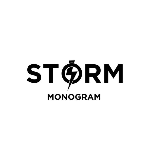 Storm Met Initiële Letter Met Wijziging Als Bliksemschicht Vector Logo — Stockvector