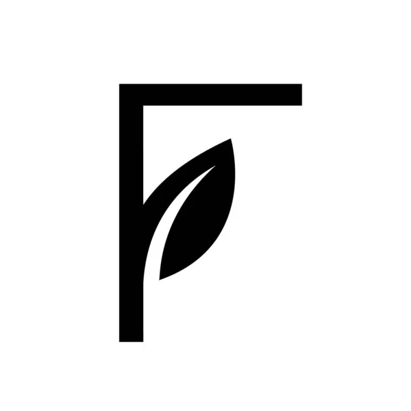 字母F叶子字体矢量图标设计隔离白色背景 — 图库矢量图片