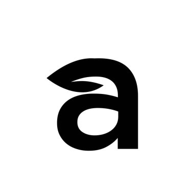 Harf Bir yaprak yazı tipi vektör logosu tasarımı izole edilmiş beyaz arkaplan