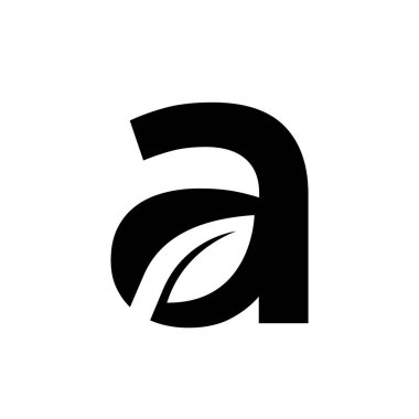 Harf Bir yaprak yazı tipi vektör logosu tasarımı izole edilmiş beyaz arkaplan