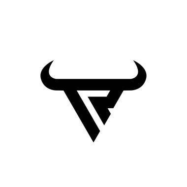 Soyut harf R üçgeni baş siyah logo izole edilmiş beyaz arkaplan