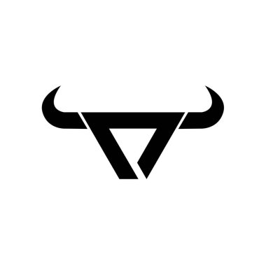 Soyut bir harf Üçgen başlıklı siyah logo izole edilmiş beyaz arkaplan