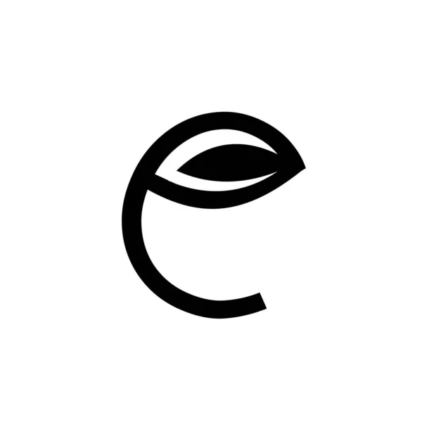Lettera Foglia Carattere Vettoriale Logo Icona Design Isolato Bianco Sfondo — Vettoriale Stock