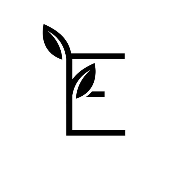 Κεφαλαίο Γράμμα Φύλλο Γραμματοσειρά Διάνυσμα Λογότυπο Εικονίδιο Σχεδιασμό Απομονωμένο Λευκό — Διανυσματικό Αρχείο