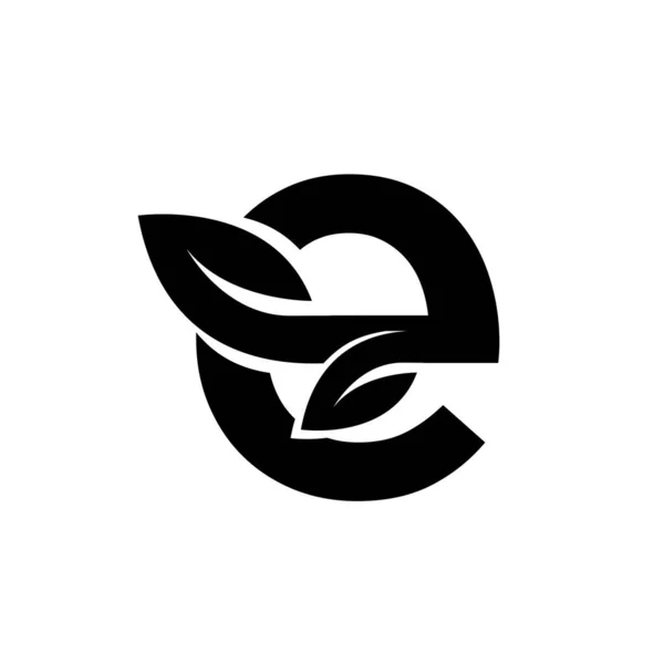 Letter Leaf Font Vector Logo Icon Design Isolated White Background — Stockvector