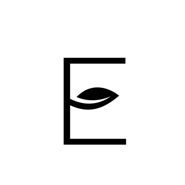 大写字母E页字体矢量图标设计孤立的白色背景 — 图库矢量图片
