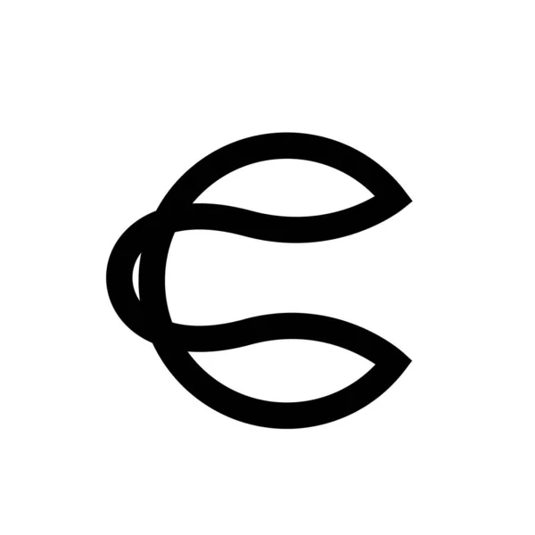字母C叶子字体矢量图标设计隔离白色背景 — 图库矢量图片