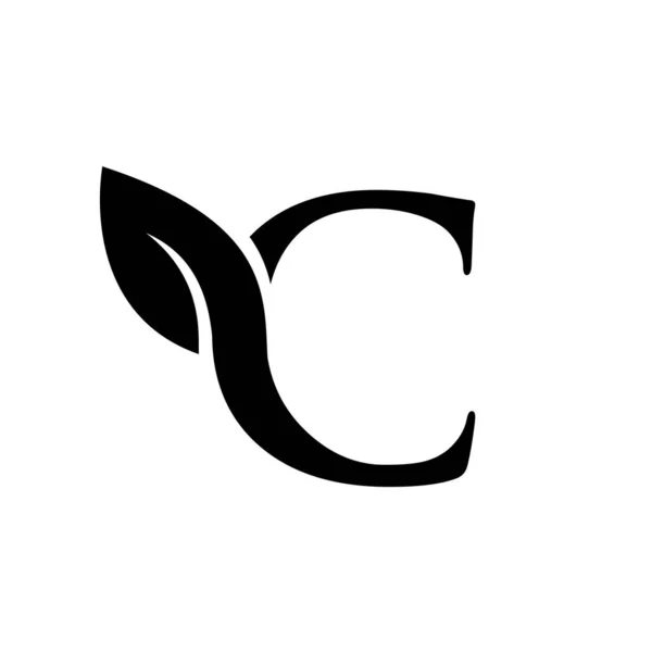 Letter Leaf Font Vector Logo Icon Ontwerp Geïsoleerde Witte Achtergrond — Stockvector