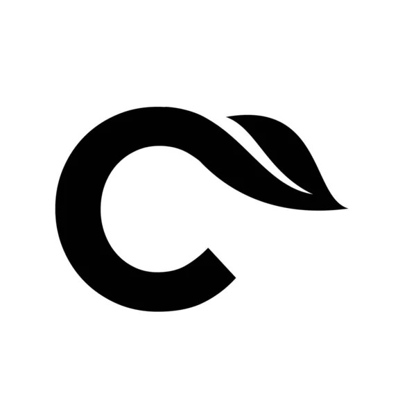Lettre Feuille Police Vectoriel Logo Icône Conception Isolé Fond Blanc — Image vectorielle