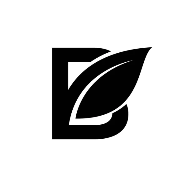 Заглавная Буква Лист Вектор Логотип Логотипа Дизайн Изолированный Белый Фон — стоковый вектор