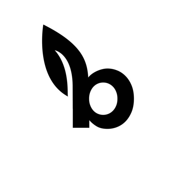 буква B лист шрифта вектор логотип дизайн иконки изолированный белый фон