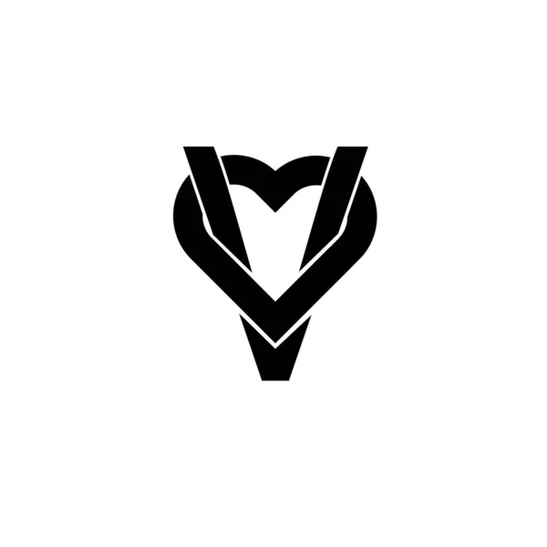 Love Letter Logo Black Vector Icon Design Isolated White Background — Stock Vector