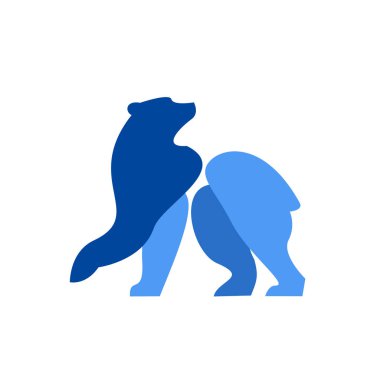 Bir aslanla ayıyı birleştiren eşsiz bir vektör logosu tasarımı, yaratıcı markalaşma ve grafik tasarım için ideal..