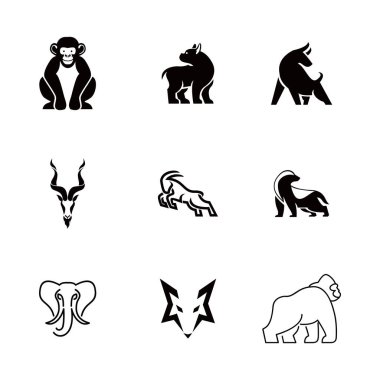 Bu çeşitli koleksiyonda modern görünüş için siyah beyaz minimalist estetik ve temiz çizgiler sergilenen dokuz stilize hayvan logosu yer alıyor. Her ikon farklı bir yaratığı temsil ediyor. Gülümseyen bir şempanze ve güçlü bir boğadan zarif bir yaratığa.