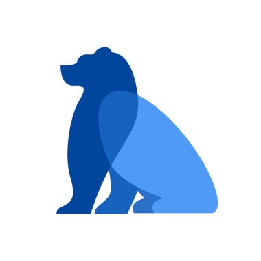 Tarzlı bir logo, güç ve cesareti temsil eden mavi tonlarda bir ayı ve bir aslanı birleştirir. Markalaşma ve iş kullanımı için ideal.