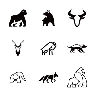 Bu çarpıcı koleksiyonda modern, minimalist siyah-beyaz tarzda yapılmış dokuz farklı hayvan logosu sergileniyor. Her bir ikon, bir goril, boğa, köpek, markhor, porsuk, fil ve kurt gibi temiz ve abstrac olarak sunulan eşsiz bir hayvana sahiptir.