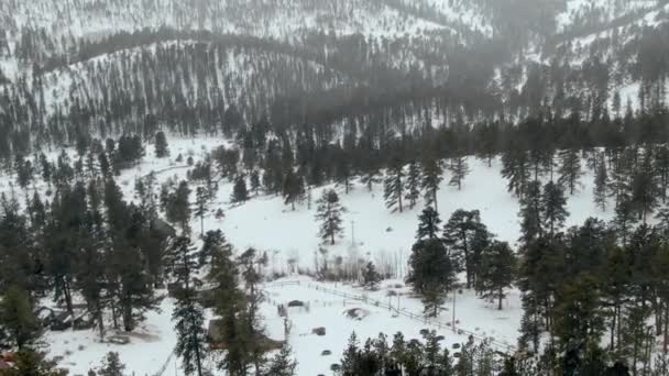 Aerial Paisaje Montaña Invierno — Vídeo de stock