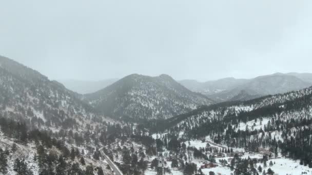 Aerial Ws冬季山水景观 — 图库视频影像