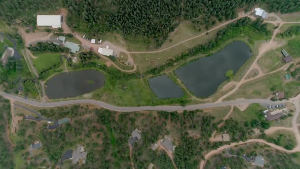 Aérien Lacs Entourés Forêts — Video