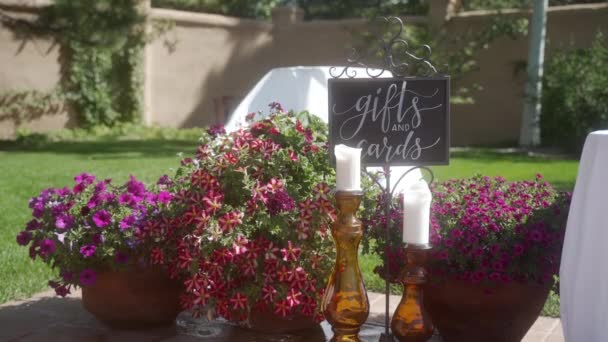 View Flowers Candles Sign — Stock Video