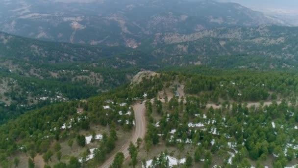 Aerial View Mountains Winter Day — Stock Video