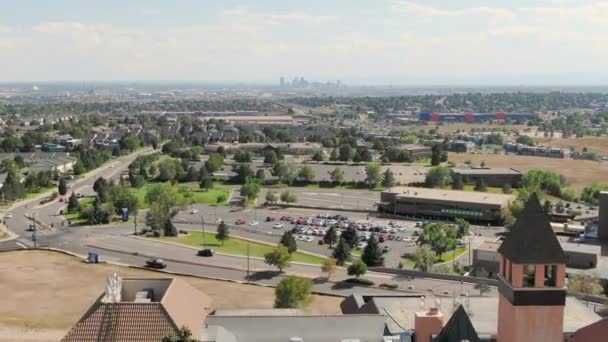 Aerial Drohne Pov Drohnenaufnahme Von Stadtgebiet Mit Straßen — Stockvideo