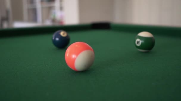 Pool Table Three Pool Balls — Stock Video