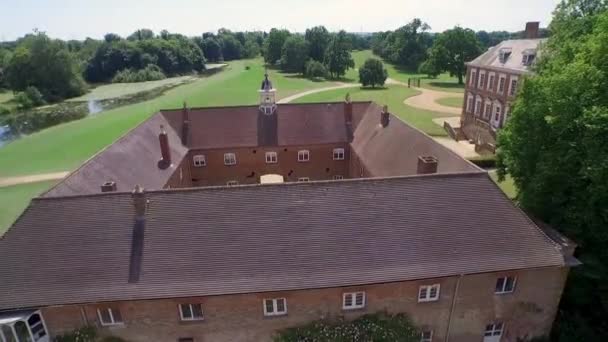 Aerial Drone Foto Palats Leicester Leicestershire Storbritannien — Stockvideo