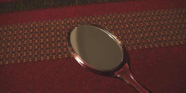 Hand Mirror Lying Table London England — Stock video