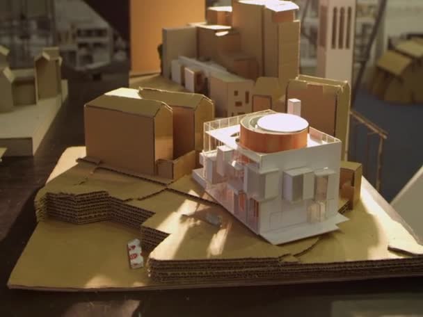 Pan Group Model Houses Made Paper Nottingham Nottinghamshire — Stock video