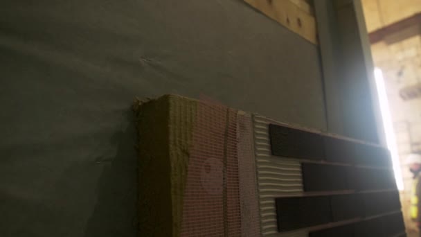 Wall Цегляною Плиткою Складі Мансфілд Ноттінгемшир Велика Британія — стокове відео