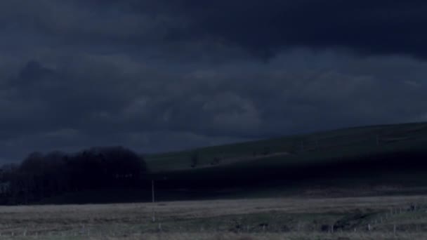 Landschaft Mit Hügeln Der Abenddämmerung Glasgow Schottland Großbritannien — Stockvideo