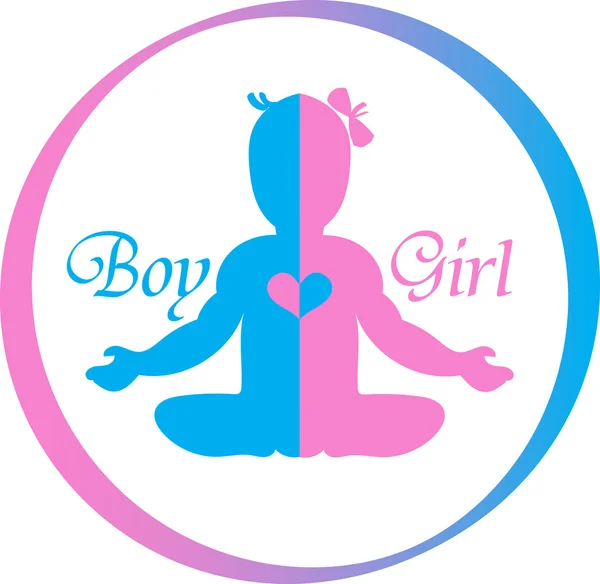 Logo Baby Boy and Girl — ストックベクタ