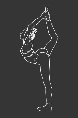 Sürekli kadın fitness yoga konsepti çizimi. sağlık illüstrasyonu.
