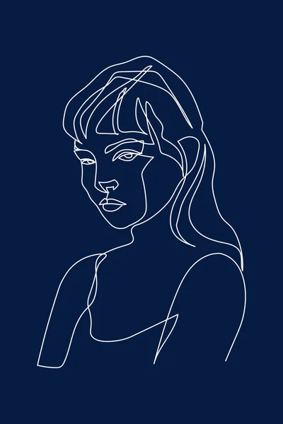 連続行 セットの顔や髪型の描画 ファッションコンセプト 女性の美しさのミニマリスト Tシャツのイラスト スローガンデザインのグラフィックスタイル — ストック写真