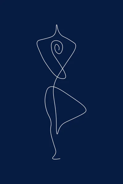 Dessin Ligne Continue Femmes Concept Yoga Forme Physique Illustration Santé — Photo