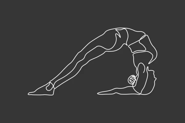 Continuous Line Drawing Women Fitness Yoga Concept Health Illustration — Stock Photo, Image