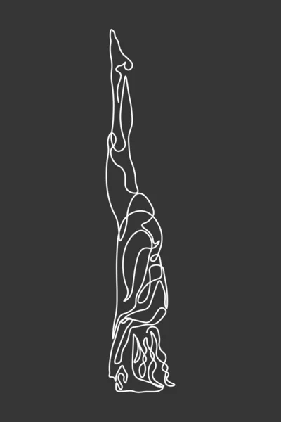 Безперервний Лінійний Малюнок Жінок Фітнес Йоги Концепції Ілюстрація Здоров — стокове фото