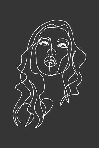 Continuous line, drawing of set faces and hairstyle, fashion concept, woman beauty minimalist,  illustration for t-shirt, slogan design print graphics style