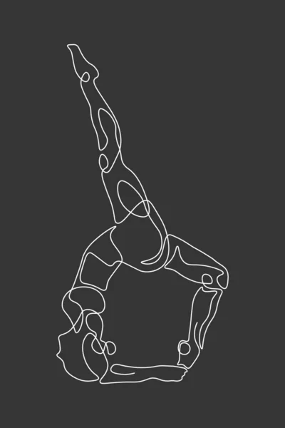 Kontinuerlig Linje Tegning Kvinder Fitness Yoga Koncept Sundhedsillustration - Stock-foto
