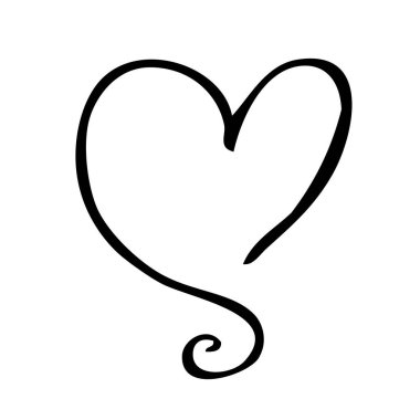 Devamlı çizgiler. Komik karalama kalp ikonları koleksiyonu. El çizimi Sevgililer Günü, düğün tasarım vektörü illüstrasyonu.