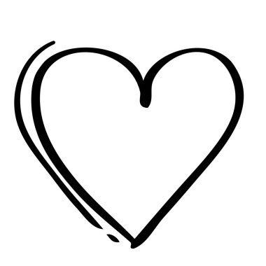 Devamlı çizgiler. Komik karalama kalp ikonları koleksiyonu. El çizimi Sevgililer Günü, düğün tasarım vektörü illüstrasyonu.