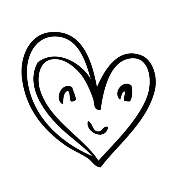 Linhas Contínuas Engraçado Doodle Corações Ícones Coleção Dia Dos Namorados — Vetor de Stock