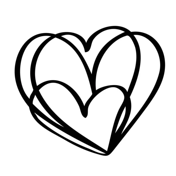 Непрерывные Линии Коллекция Смешных Сердец День Святого Валентина Векторная Иллюстрация — стоковый вектор